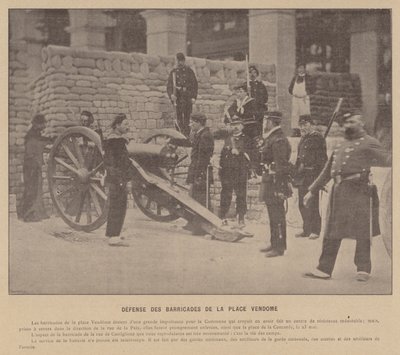كومونة باريس ، Defence Des Barricades De La Place Vendome (b / w photo) بواسطة مصور فرنسي