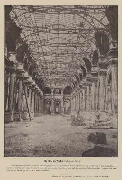 كومونة باريس ، فندق De Ville ، Galerie des Fetes (b / w photo) بواسطة مصور فرنسي
