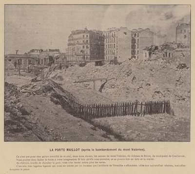 كومونة باريس ، La Porte Maillot ، بعد قصف Mont Valerien (b / w photo) بواسطة مصور فرنسي