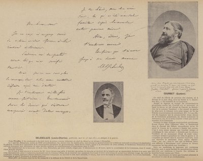 كومونة باريس ، Louis-Charles Delescluze ، Gustave Courbet (b / w photo) بواسطة مصور فرنسي