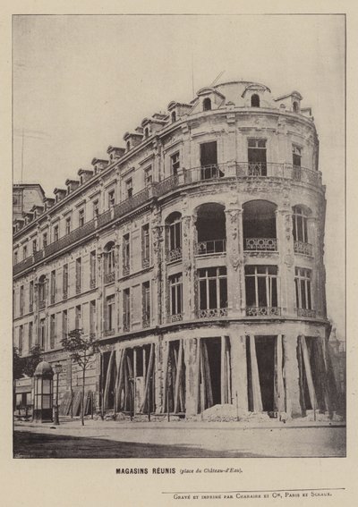 كومونة باريس ، متاجر Reunis ، Place du Chateau-d