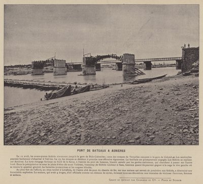 كومونة باريس ، Pont De Bateaux A Asnieres (صورة b / w) بواسطة مصور فرنسي