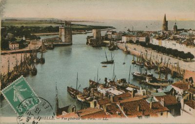 لاروشيل - منظر للميناء. أُرسلت البطاقة البريدية عام 1913. بواسطة مصور فرنسي