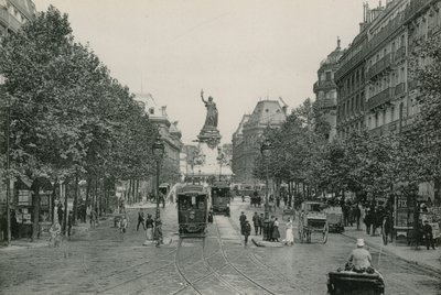 Rue du Temple and Place de la Republique، Temple Street and the Republic of (photoengraving) بواسطة مصور فرنسي