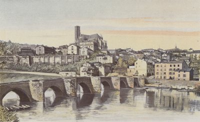 ليموج ، منظر عام ، مأخوذ من أعلى جسر سانت إتيان (ضفة نهر فيينا) بواسطة مصور فرنسي
