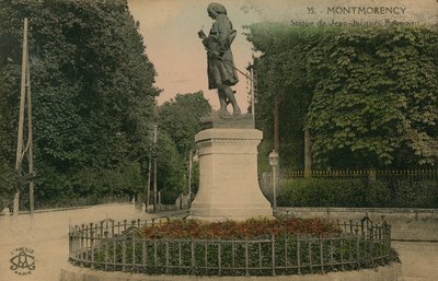 مونتمورنسي - تمثال جان جاك روسو. أُرسلت البطاقة البريدية عام 1913. بواسطة مصور فرنسي