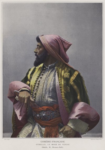 مونيه سولي في دور العنوان في عطيل (صورة ملونة) بواسطة مصور فرنسي