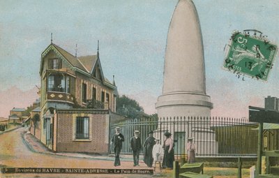 Pain de sucrre (نصب السكر) في Saint-Adresse بالقرب من Le Havre. ضريح بني في ذكرى شارل Lefebvre-Desnouettes. أُرسلت البطاقة البريدية عام 1913. بواسطة مصور فرنسي