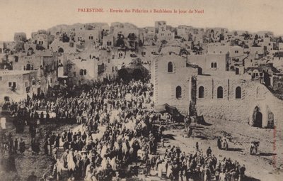 فلسطين ، دخول الحجاج إلى بيت لحم يوم عيد الميلاد بواسطة مصور فرنسي