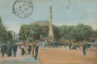 باريس - Pont au Change و Place du Chatelet. أُرسلت البطاقة البريدية عام 1913. بواسطة مصور فرنسي