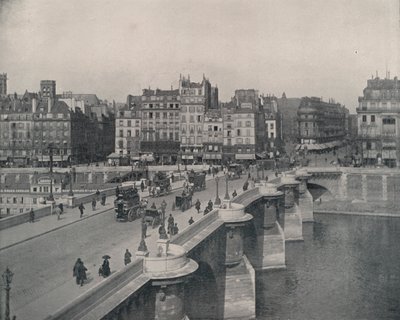باريس: بونت نيوف ، أو الجسر الجديد (صورة b / w) بواسطة مصور فرنسي