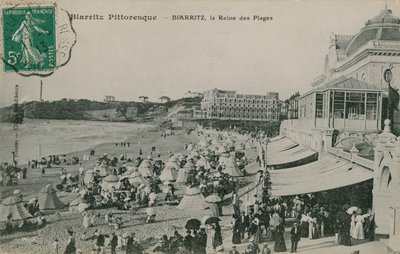 بياريتز الخلابة - بياريتز ، ملكة الشواطئ. أُرسلت البطاقة البريدية عام 1913. بواسطة مصور فرنسي