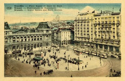 Place Rogier and Gare du Nord ، بروكسل (صورة ملونة) بواسطة مصور فرنسي