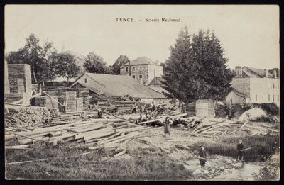 بطاقة بريدية تصور المنشرة Reviraud في Tence ، Haute-Loire ، c.1900 بواسطة مصور فرنسي