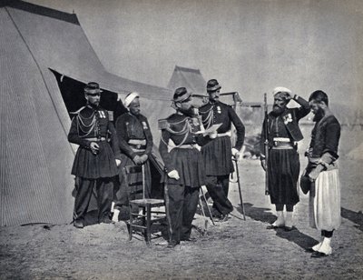 معاقبة جنود الجيش الفرنسي أثناء حملة القرم عام 1854. تصوير ، أواخر القرن التاسع عشر. بواسطة مصور فرنسي