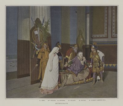 مشهد من إنتاج Mithridate ، لجين راسين (صورة ملونة) بواسطة مصور فرنسي