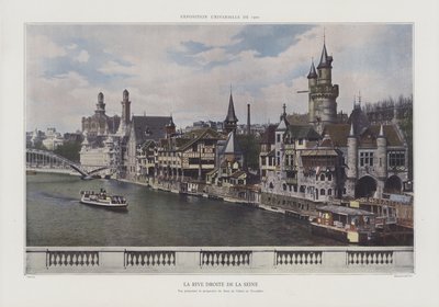 الضفة اليمنى لنهر السين خلال معرض يونيفرسيل 1900 ، باريس (صورة ملونة) بواسطة مصور فرنسي