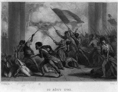 10 أغسطس 1792 (سقوط الملكية) - في "" الثورة الفرنسية "بواسطة تيير. القرن ال 19 بواسطة المدرسة الفرنسية