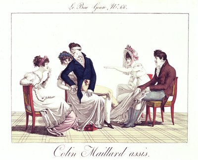 لعبة كولين-مايلارد (Blind Mans Buff) ، c.1810-20 بواسطة المدرسة الفرنسية
