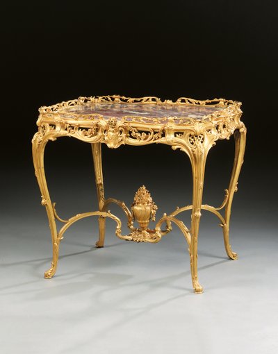 طاولة وسط نابليون الثالث ، من ميزون ميليت ، باريس ، حوالي 1860 (برونز وخشب مذهبان) بواسطة المدرسة الفرنسية