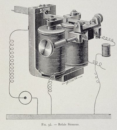 A Siemens Relay - in “Through Electricity” by G. Davy بواسطة المدرسة الفرنسية