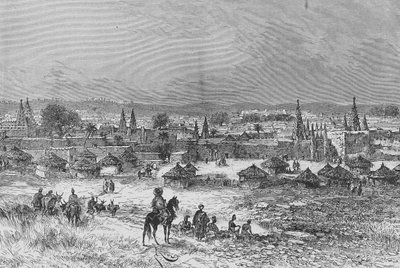 منظر لكونغ ، رسم توضيحي من "Du Niger au Golfe de Guinee ..." ، بقلم لويس غوستاف بينغر ، 1892 بواسطة المدرسة الفرنسية