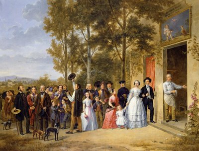 حفل زفاف في Coeur Volant ، Louveciennes ، c.1850 بواسطة المدرسة الفرنسية