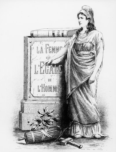 المرأة تساوي الرجل ، طبعها Lemercier & Co. ، باريس ، 1881 بواسطة المدرسة الفرنسية