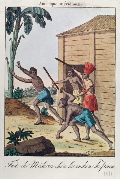 طبيب يعمل من هنود بيرو ، 1811 بواسطة المدرسة الفرنسية