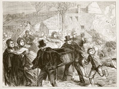 جنازة خلال الحصار ، مارس 1871 ، رسم توضيحي من تاريخ كاسيلز للحرب بين فرنسا وألمانيا ، 1870-1871 بواسطة المدرسة الفرنسية