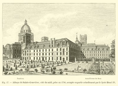 دير Saint-Genevieve ، cote du midi ، تم التقاطه في عام 1790 ، مشغولًا جزئيًا حاليًا بواسطة الليسي هنري الرابع بواسطة المدرسة الفرنسية