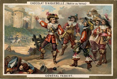 أبراهام دي فابير (1599-1662) ، ماريشال دو فرانس ، أثناء حصار ستيناي (مقاطعة ميوز) عام 1654. الطباعة الحجرية الملونة من القرن التاسع عشر. بواسطة المدرسة الفرنسية