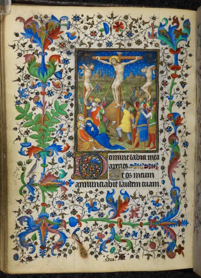 أضف 16997 f.153v صلب ، من Chevalier Hours ، c.1420 (رق) بواسطة المدرسة الفرنسية