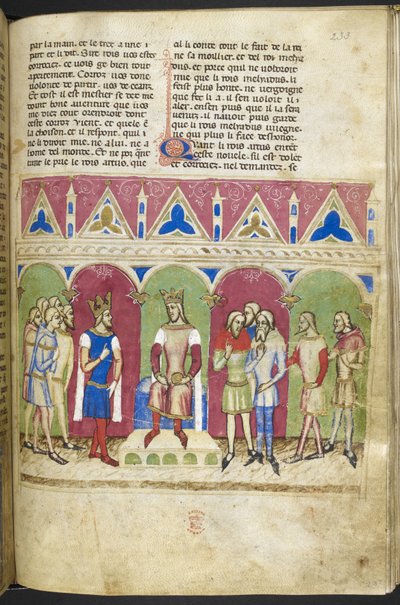 يضيف. MS 12228، f.223، Roman du Roy Meliadus de Leonnoys، c.1352 (رق) بواسطة المدرسة الفرنسية