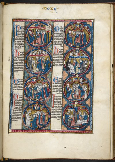 أضف MS Harley 1527 ، f.105r ، المنمنمات من الكتاب المقدس الأخلاقية (الرق) بواسطة المدرسة الفرنسية