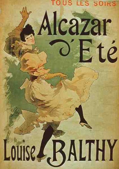 إعلان عن فيلم "Alcazar d'Ete" بطولة لويز بالثي (لون ليثو) بواسطة المدرسة الفرنسية