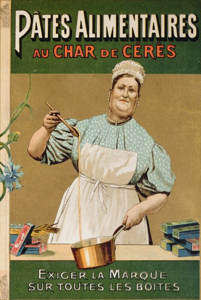 إعلان عن معكرونة Au Char de Ceres ، c.1900 بواسطة المدرسة الفرنسية