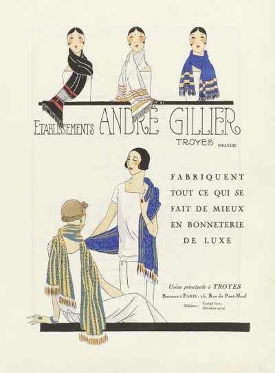 إعلان لمؤسسة Etablissements Andre Gillier، حانة 1920 (طباعة استنسل) بواسطة المدرسة الفرنسية