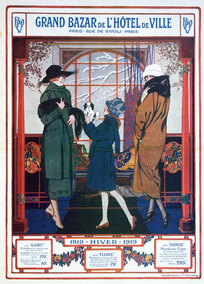 إعلان عن Grand Bazaar de l&39;Hotel de Ville ، شتاء 1919 بواسطة المدرسة الفرنسية