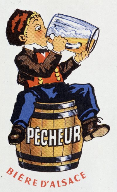 Advertising for Alsace beer “” Fisherman””. بواسطة المدرسة الفرنسية