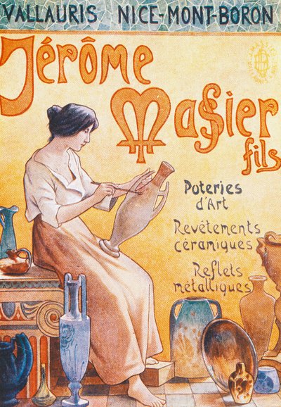 بطاقة بريدية إعلانية لافتتاح متجر Jmf Jerome Massier Fils في مونت بارون ، فرنسا ، القرن العشرين بواسطة المدرسة الفرنسية