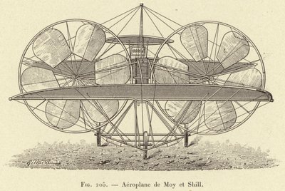 Aeroplane de Moy et Shill (engraving) بواسطة المدرسة الفرنسية