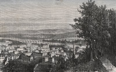 Agen - Lot-et-Garonne - نقش في "فرنسا اللامعة: الجغرافيا والتاريخ والإدارة الإحصائية" بقلم VA Malt-Brown. 1884 بواسطة المدرسة الفرنسية