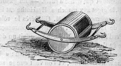 آلة زراعية: باب موزع الأسمدة تم تقديمه في مسابقة باريس الزراعية عام 1860. نقش في "Le Monde Illustré" رقم 172 بتاريخ 28 يوليو 1860. بواسطة المدرسة الفرنسية