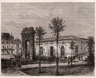 Aix les bains - Aix-les-Bains - سافوي - القوس الروماني في Campanus - نقش في "La France illustrie: الجغرافيا والتاريخ وإحصاء الإدارة" بقلم VA Malt-Brown. 1884 بواسطة المدرسة الفرنسية