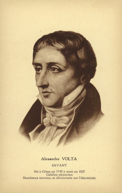 أليساندرو فولتا (1745-1827)، فيزيائي إيطالي (ليثو) بواسطة المدرسة الفرنسية