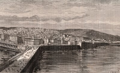 الجزائر العاصمة - الجزائر - الجزائر - نقش في "La France illustree: الجغرافيا والتاريخ وإحصاء الإدارة" بقلم VA Malt-Brown. 1884 بواسطة المدرسة الفرنسية
