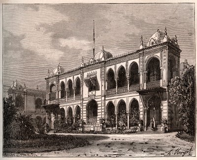 الجزائر العاصمة - قصر الحاكم في مصطفى - نقش في "La France illustrie: geographie، history، management Statistics" بقلم VA Malt-Brown. 1884 بواسطة المدرسة الفرنسية