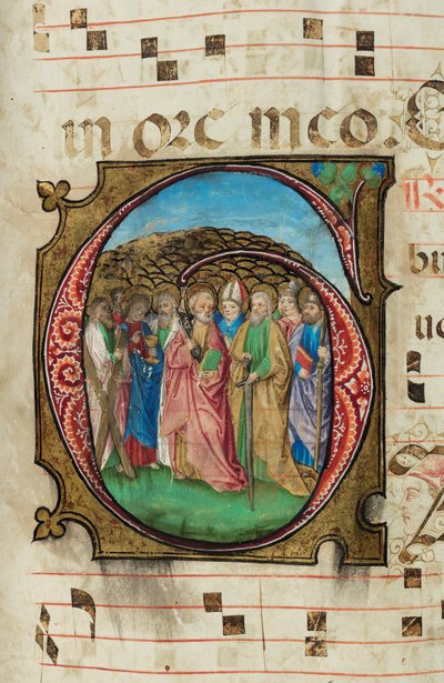 All Saints ، Gradual ، f.85 (حبر ، تمبرا وأوراق ذهبية على رق) بواسطة المدرسة الفرنسية