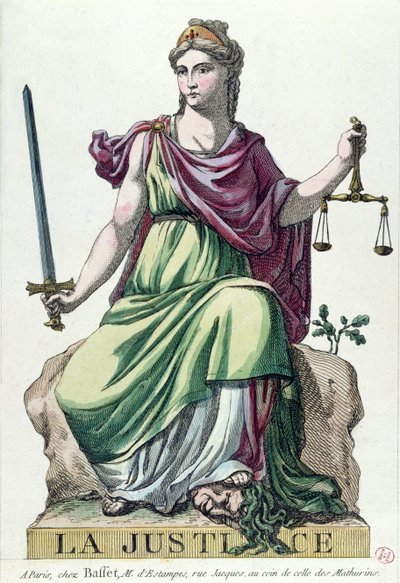 Allegory of Justice ، نشره Baffet ، 1792 بواسطة المدرسة الفرنسية